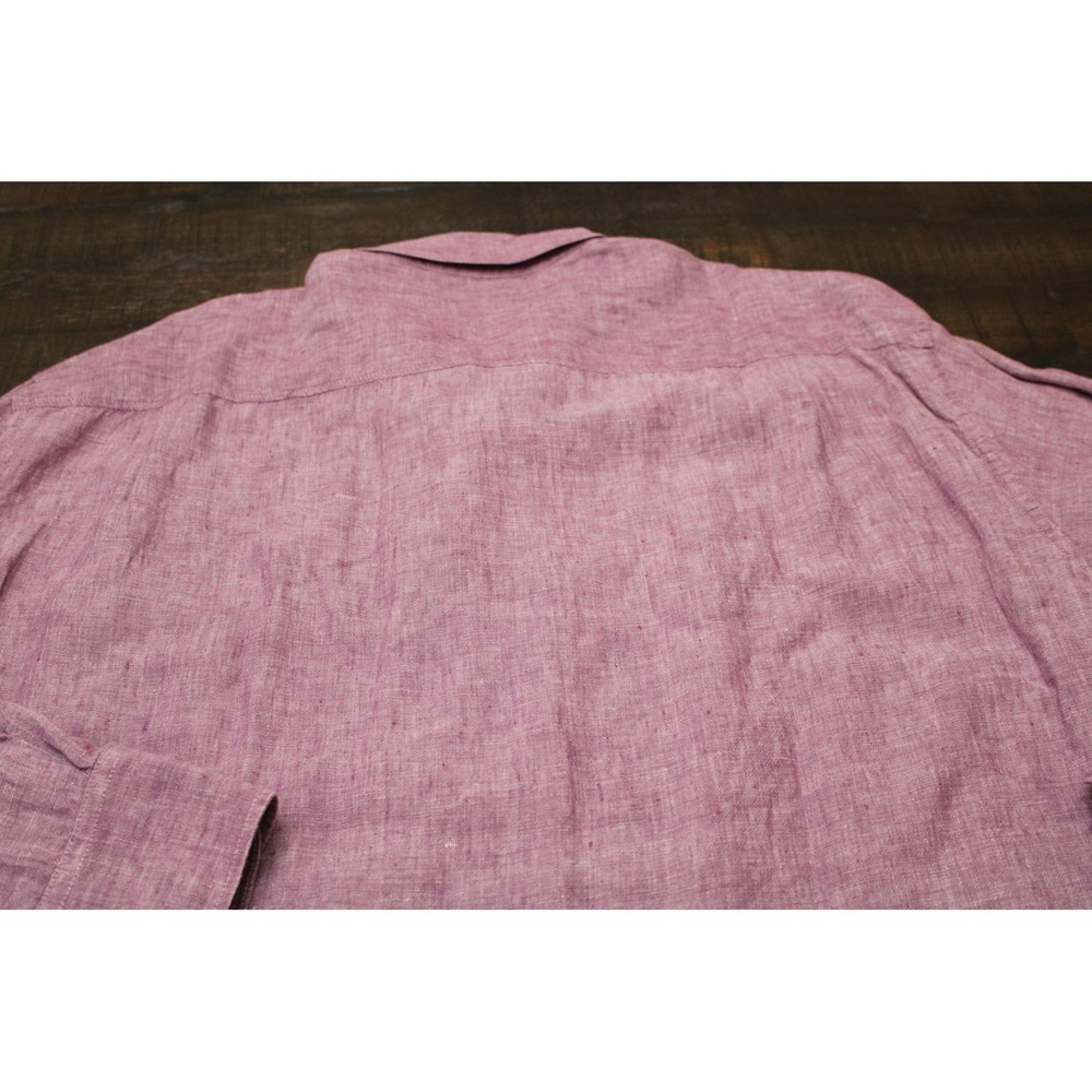 Tommy Bahama Shirt Mens XL Purple Solid Long Sleeve Linen Button Up Casual - Picture 8 of 9